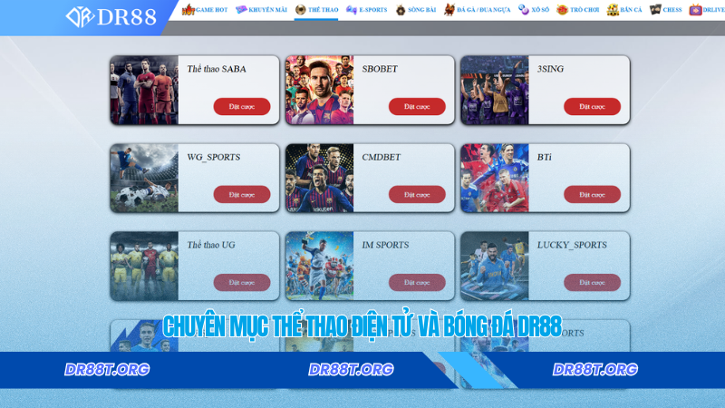 Chuyên mục thể thao điện tử và bóng đá DR88