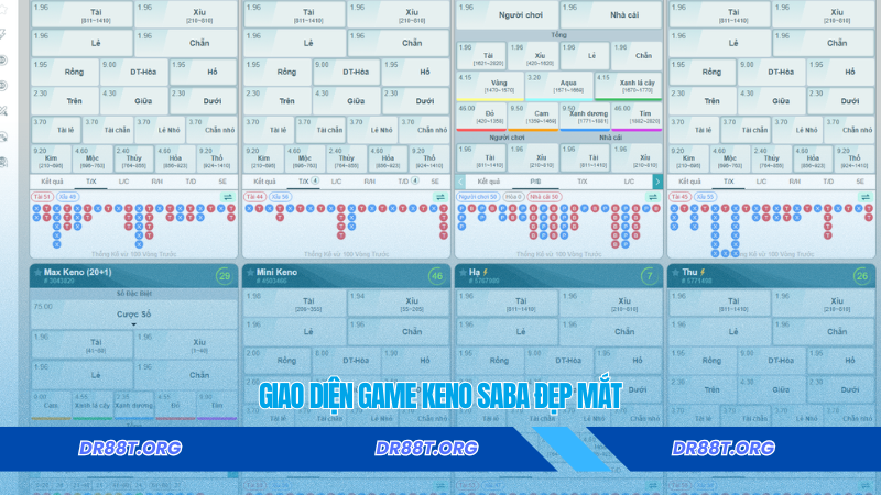Giao diện Game Keno SABA đẹp mắt