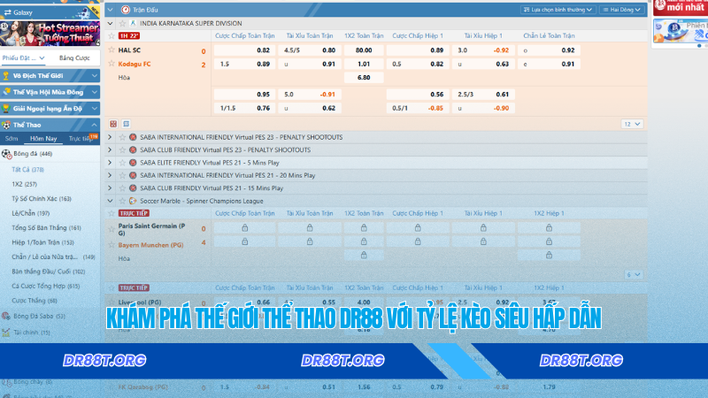 Khám phá thế giới thể thao Dr88 với tỷ lệ kèo siêu hấp dẫn