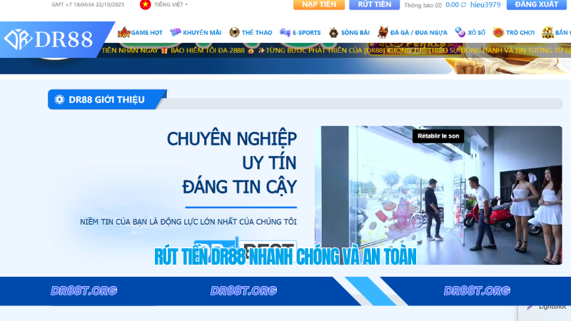 Rút tiền Dr88 nhanh chóng và an toàn