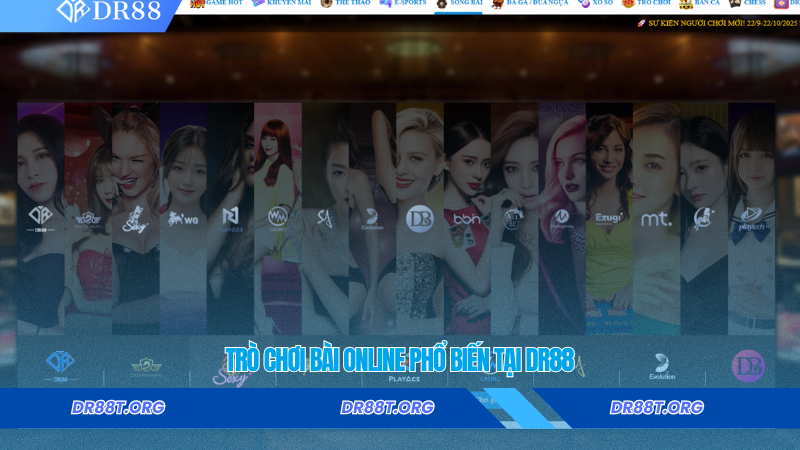 Trò chơi bài online phổ biến tại DR88
